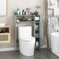 Costway Bathroom Stand with Adjustable Shelves, Toilet Paper Holder ...