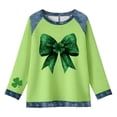 thumbnail image 2 of Craaazy Women's Denim Crewneck Loose St Patricks Day Long Sleeve Tops Gifts, 2 of 5