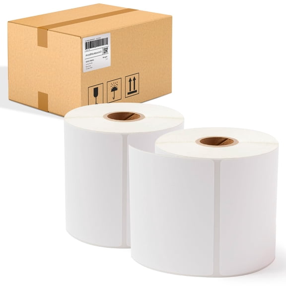 Direct Thermal Label Paper, White, 5840 count, 4 x 4 in, 1 inch Core Shipping Labels