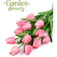 thumbnail image 2 of 12 Pack Faux Tulips Artificial Flowers Arrangement Bouquet for Home Office Wedding Decor Real Touch Faux Flowers for Centerpiece Decoration-Lifelike Fake FlowersPink, 2 of 7