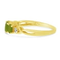 thumbnail image 4 of 14k Yellow Gold Oval Peridot And Diamond Three Stone Ring, 4 of 6