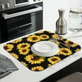 thumbnail image 3 of Sunflower Flower Print Dish Drying Mat for Kitchen Counter, Absorbent Microfiber Pad, Foldable Rack Drainer Mat, 16x18 Inch, 3 of 7