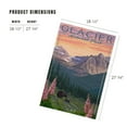 thumbnail image 2 of Lantern Press 1000 Piece Jigsaw Puzzle, Glacier National Park, Montana, Bear and Spring Flowers, Mountains, 2 of 5