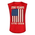 thumbnail image 3 of Mens Independence Day Shirt 250 Anniversary Usa Patriotic Shirts Crew Neck Graphic American Flag T Shirts Sleeveless Loose 1776 - 2026 Tank Tops Red S, 3 of 3