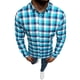 thumbnail image 1 of Camisas De Franela Para Hombre Hombres manga larga Otoño Invierno Casual Plaid impreso camisas Top blusa camisas (Blue, L), 1 of 7