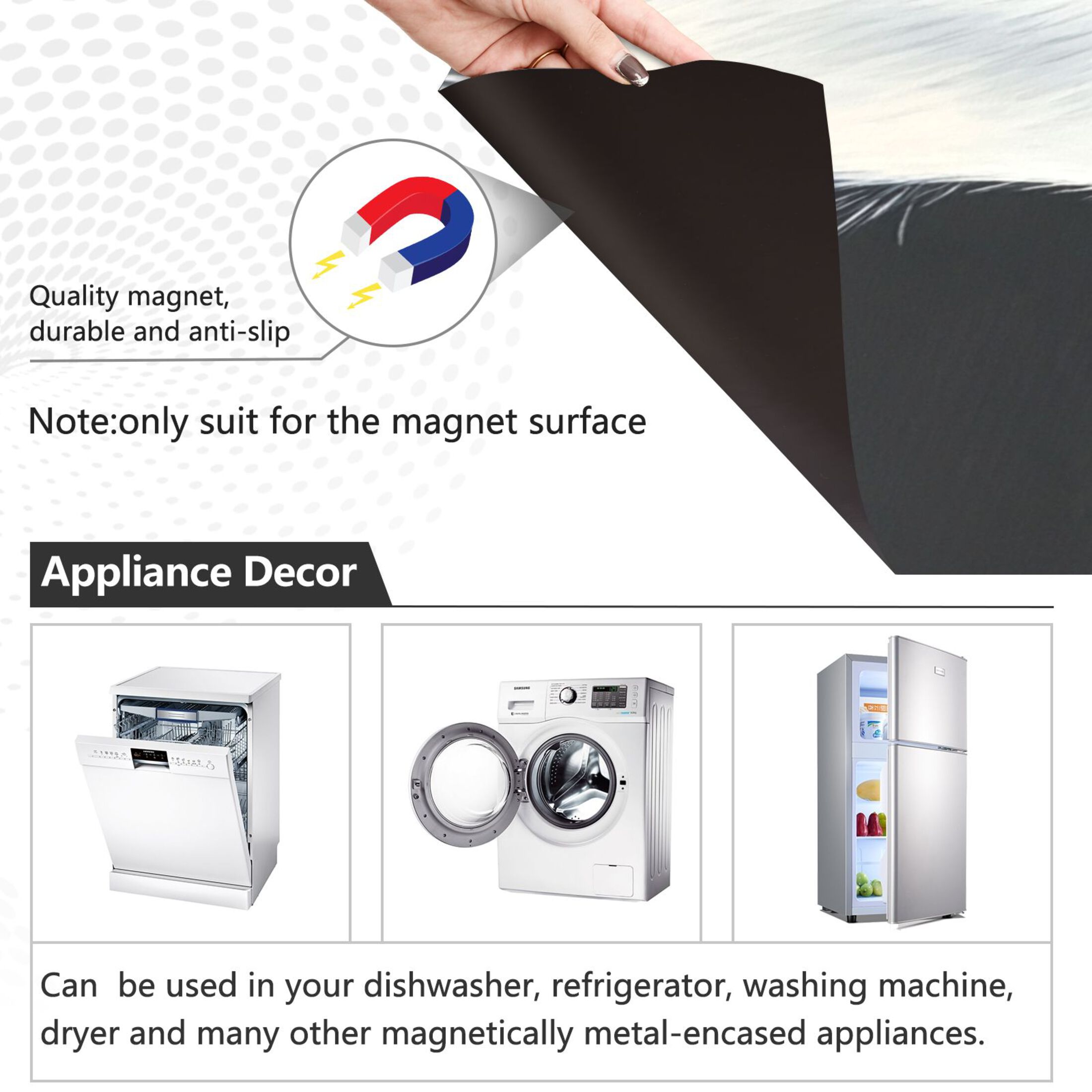 Dishwasher Magnetic Sticker 23x26 Inch Refrigerator Magnetic Sticker Washing Machine Magnetic Sticker Kitchen Panel Magnetic Sticker Home Decor Blue Eyed Cat