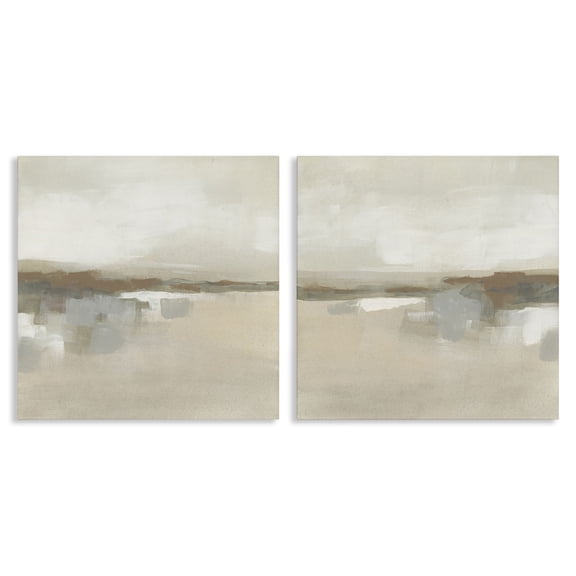 Stupell Industries Earthy Landscape Impressions Abstract Painting Wrapped Canvas Canvas Art Print Wall Art, 17 x 17, Set of 2