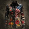 thumbnail image 2 of Women's 250th Anniversary Usa Shirt Casual Button Collared Long Sleeve Shirts American Flag Patriotic Shirts, 2 of 3