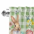 thumbnail image 4 of Easter Bunny Rod Pocket Curtain Valance, Spring Easter Eggs Chicken Sage Green Plaid Farmhouse Window Valance for Living Room, Bedroom, Kitchen 42"W x 18"L, 4 of 9