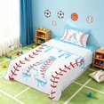 thumbnail image 3 of Manfei Cute Baseball Twin Sheets, Cartoon Personalized Initial ABedding, Light Blue A 3pcs(1 Flat Sheet, 1 Fitted Sheet and 1 Pillowcase), 3 of 6
