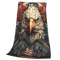 thumbnail image 2 of American Flag United States Navy Eagle Throw Blanket Decorative Soft Warm Flannel Plush Blankets for Sofa Chair Bed Office 80x60, 2 of 4