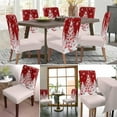 thumbnail image 3 of muroi Red Christmas Tree Dining Room Chair Covers Set of 6, Stretch Kitchen Chair Cover Protector, Snowflake Winter Xmas Balls Vintage Chair Slipcovers RemovableSeat Cover for Party, 3 of 7