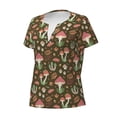 thumbnail image 2 of Naloa Mushrooms and Autumn Print T-Shirts Short Sleeve V Neck Tees for Women Fashion Tops Trendy Lightweight Soft Casual Summer Outfits Clothes, 2 of 5