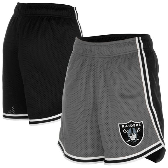 Women's New Era Silver/Black Las Vegas Raiders Sport Classics Mesh Shorts