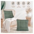 Basil Green Block Print Cotton Canvas Throw Pillow Covers for