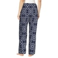 thumbnail image 3 of Daiia Geometry Flower Women's Sleep Pant with Pockets and Drawstring,Pajama Pants-Small, 3 of 9