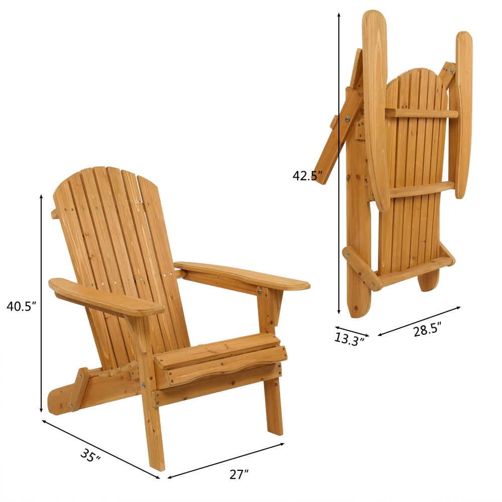 Segmart Folding Adirondack Chair, Premium Wood Lounge Chair Perfect for Outdoor Patio, Deck, Garden, Backyard, Lawn, Beach, Camping and Fire Pit Seating