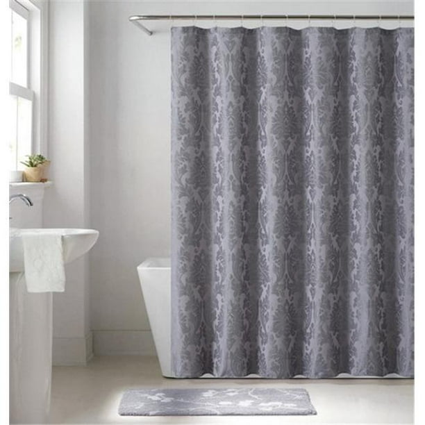Luxury Home Jacqueline Jacquard Shower Curtain Set, Blue 72 x 72 inch