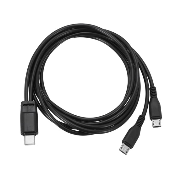 Uxcell Multi USB Type C Male to 2 Dual Micro USB Male 2 in 1 Splitter Charging Cable Cord 40 Inch or Phone Power Bank Tablet, 5V 2A, Black