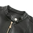 thumbnail image 4 of Defitshape Women's Slim Fit Moto Jacket Faux Leather Warm Spring Zip Up Vintage Motorcycle Jacket Black Medium, 4 of 4