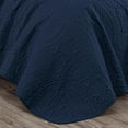 thumbnail image 4 of Chezmoi Collection Austin Queen Oversized Bedspread Set, 3-Piece Lightweight Microfiber Quilted Coverlet for All Seasons, Navy, 4 of 9