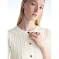 thumbnail image 4 of Free Assembly Women's and Women's Plus Pointelle Button Front Sweater, Lightweight, XS-4X, 4 of 5