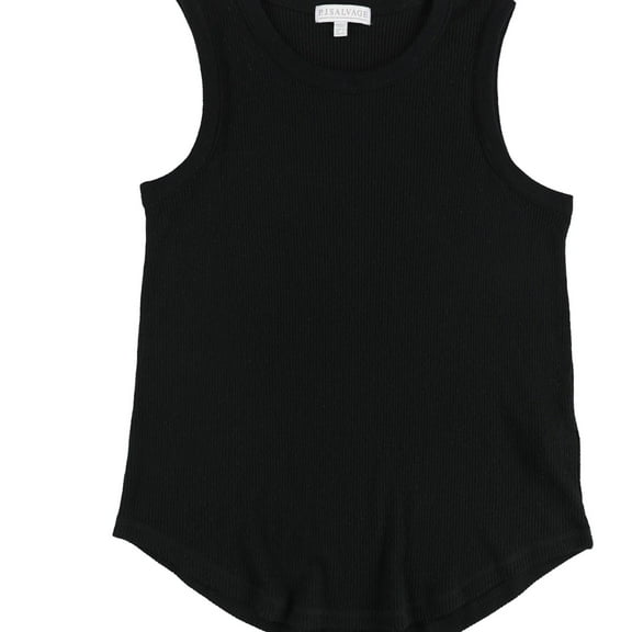 P.J. Salvage Womens Ribbed Pullover Pajama Sleep Tank Top, Black, Medium