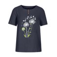 thumbnail image 4 of Fiudx Liquidación de Ofertas Flash Blusas con Estampado Informal para Mujer, Camisas con Botones, Camisetas de Manga Corta con Cuello Redondo, 4 of 4