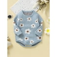 thumbnail image 2 of Wassery Baby Girls Sweatshirts Rompers Flower Print Crew Neck Long Sleeve Bodysuits Infant Fall Jumpsuits Newborn Casual Jumpsuits 0-18M, 2 of 8