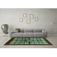thumbnail image 3 of Ahgly Company Indoor Rectangle Abstract Turquoise Blue Modern Area Rugs, 5' x 7', 3 of 4