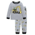 thumbnail image 3 of Esaierr Toddler Kids Boys Pajamas PJS Outifts 2PCS Long-Sleeved Printed Thermal Underwear Long Pants Loungewear Set Fall Winter Clothes Suit 1-7 Years, 3 of 7