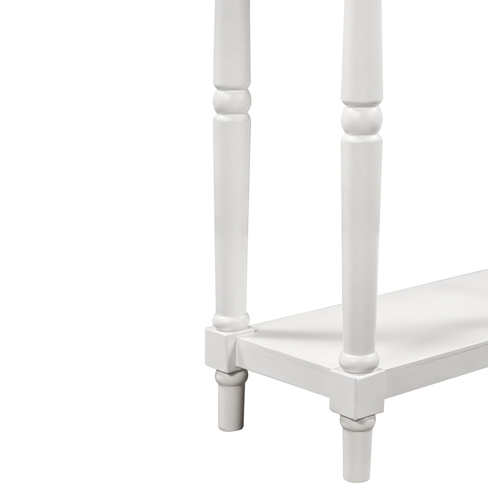 Lowestbest Modern Console Table, Solid Wood Entryway Hall Table with Storage Shelf and Drawer (White+Brown) Lowestbest Modern Console Table, Solid Wood Entryway Hall Table with Storage Shelf and Drawer (White+Brown)