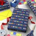 thumbnail image 3 of Hallmark Birthday Wrapping Paper Roll (Colorful Lettering on Navy) 20 Sq. ft., 3 of 3