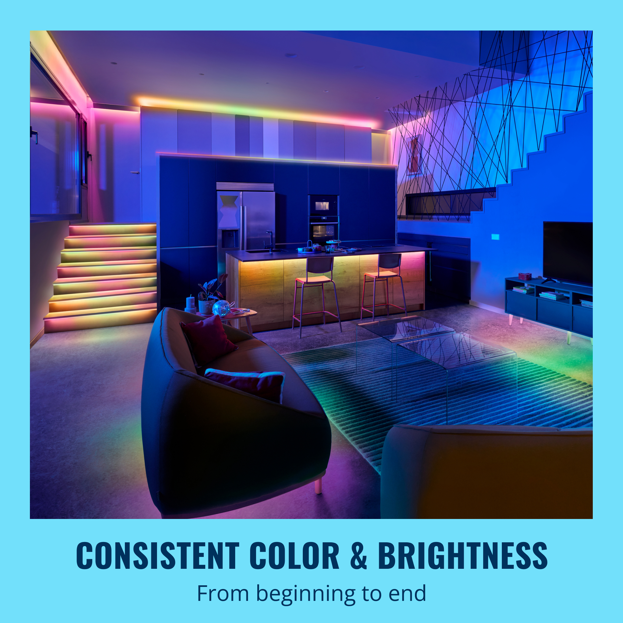 WiZ RGBIC LED Light Strip 10m, Multicolor photo 7