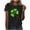 ZB33633-Black, variant on Women's St. Patrick's Day T-Shirt Festive Paws Graphic Dog Mom Short Sleeve Tee Leprechaun Hat Holiday Top Casual Green,XL