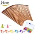 thumbnail image 4 of Ejoyous knitting needles single pointed bamboo needles,36 PCS Knitting Needles, Single Point Carbonized Knitting Needles Point Protectors DIY Handmade, 4 of 7