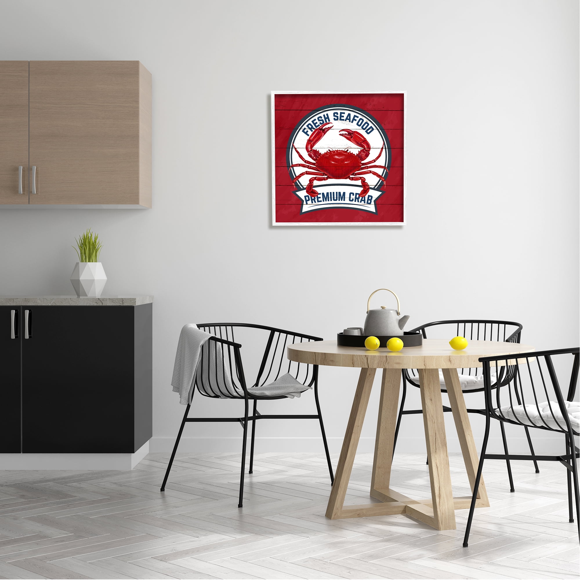 Stupell Industries Premium Crab Seafood Animals & Insects Painting White Framed Art Print Wall Art, 24 x 24