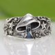 thumbnail image 3 of 1 unid retro multi-elementos anillo de dedo hongo hoja anillo de estrella decoración de dedo plata, 3 of 8