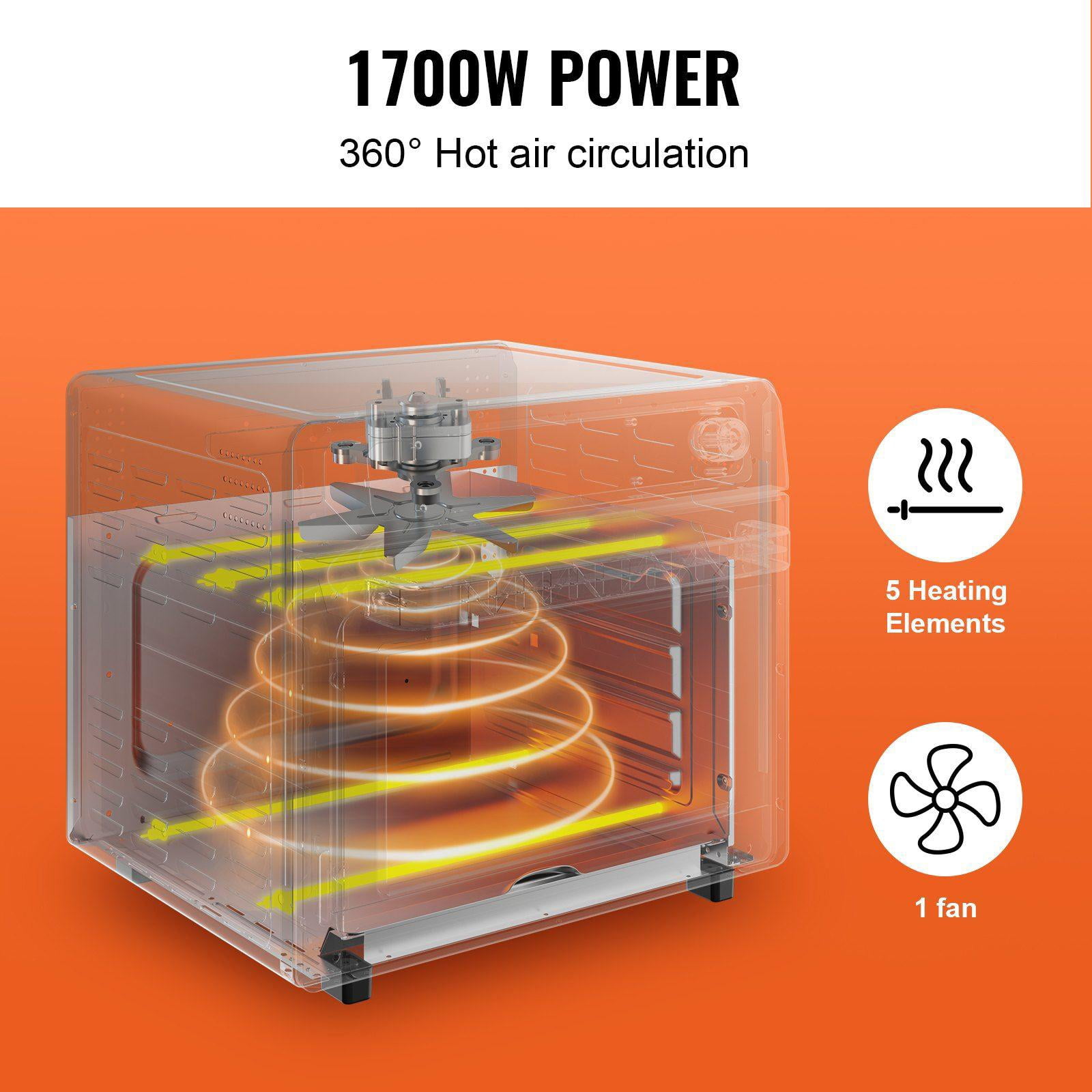 12 in 1 Air Fryer Toaster Oven 25L Convection Oven 1700W Stainless Steel Countertop Combo with Grill Pizza Pan Gloves 12 Slices Toast 12 Inch Pizza for Home and Commercial Use