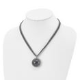 thumbnail image 5 of Stainless Steel Necklace with Pendants Chain Antiqued & Polished Blue Sandstone w/2in ext Reversible Nec 18 inch, 5 of 7