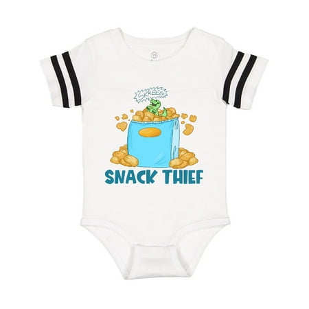 

Inktastic Snack Thief Little Dinosaur in Bag of Chips Gift Baby Boy or Baby Girl Bodysuit