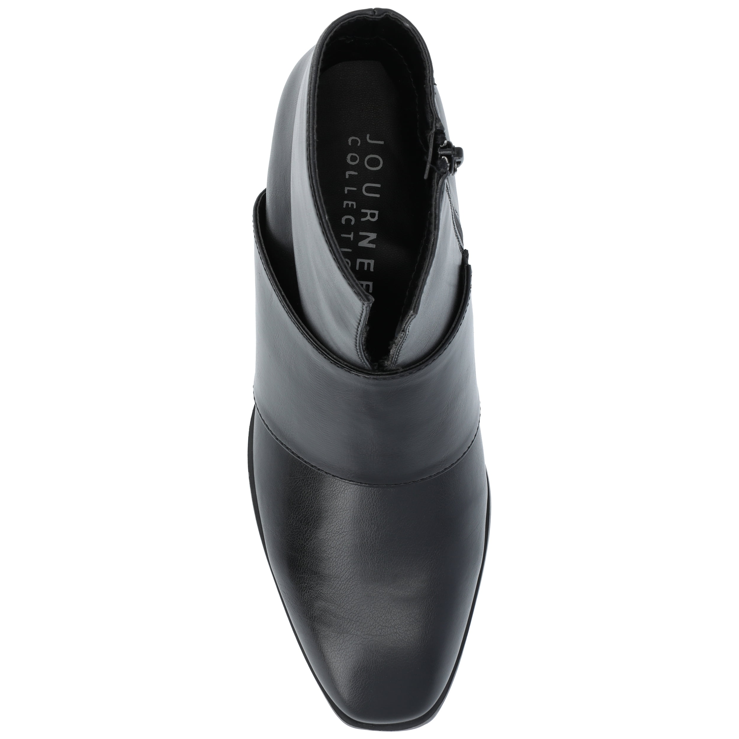 Journee Womens Kyler Two Tone Square Toe Booties