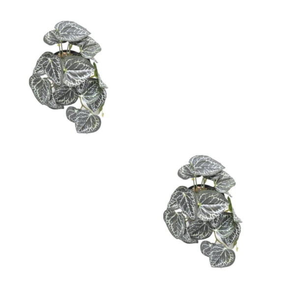 Toystoory Decoraciones ecológicas para hábitat de reptiles, realistas y seguras para mascotas, plantas de jardín, hojas de flores de cristal hoja de flor de cristal 2Conjunto