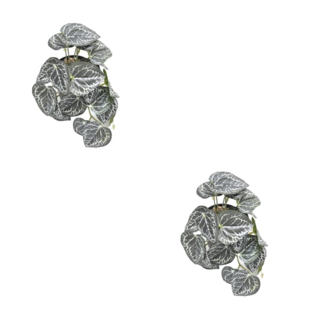 Injueey Hermosas plantas de terrario - Naturaleza en interiores No se necesita riego Plantas Decoraciones artificiales Hoja de flor de cristal hoja de flor de cristal 2Conjunto