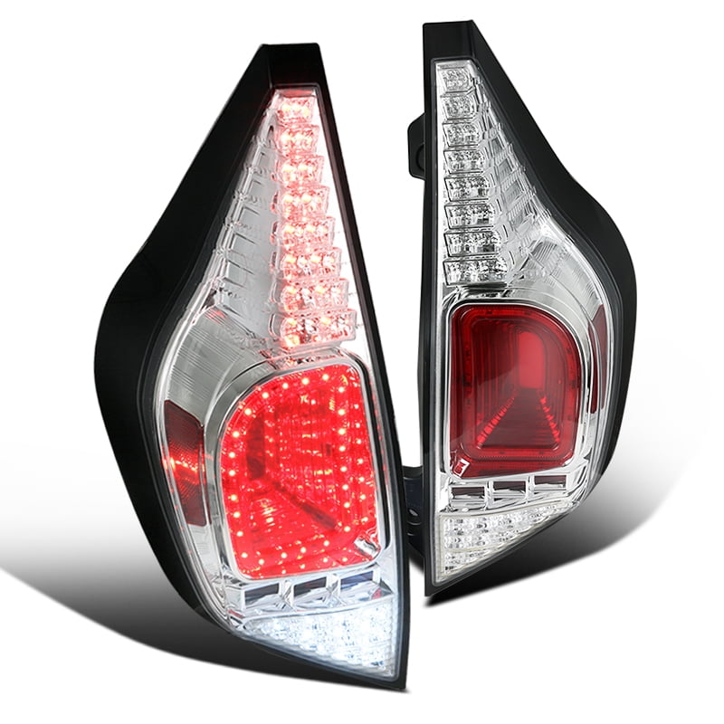 Spec-D Tuning 2012-2014 Toyota Prius C Full Led Rear Tail Brake Lights Chrome/ Clear 12 13 14 2012 Prius C Tail Light Bulb Replacement