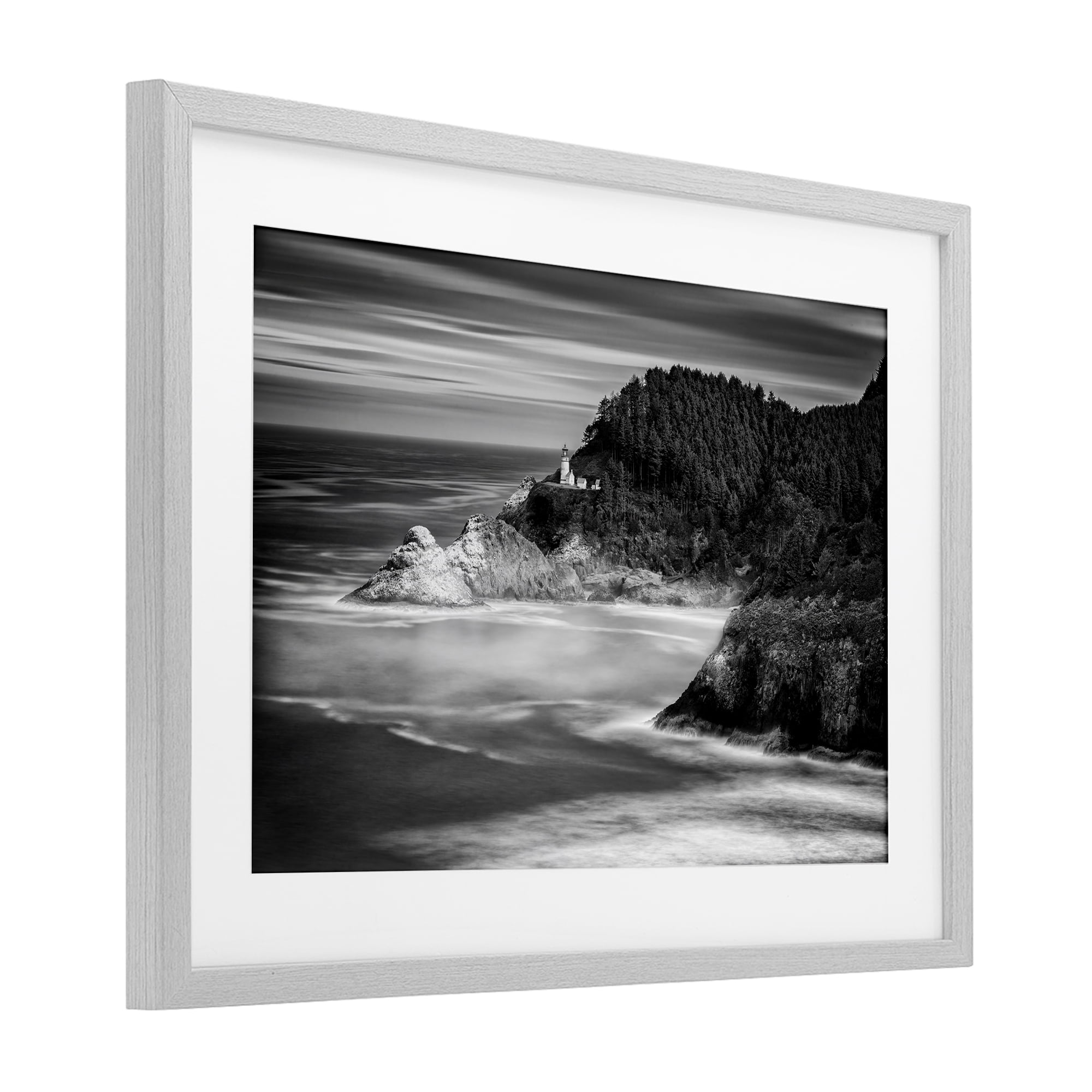 Stupell Industries Perched Above The Pacific Gray Framed Print Under Glass, design by Rick Berk