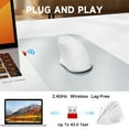 thumbnail image 5 of memzuoix Ergonomic Mouse Wireless,2.4G Optical Cordless Mice with 800/1200/1600 DPI,USB, Vertical Computer Wireless Mouse for Laptop, Mac,PC,Desktop (for Right Hand, Large),White Mouse, 5 of 7