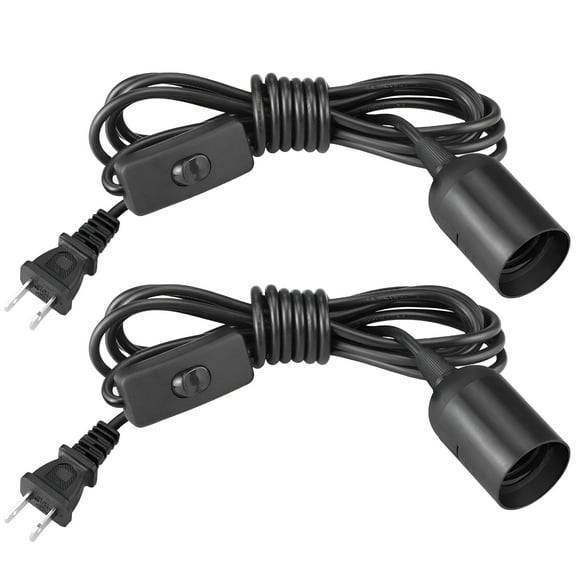 GJX 2 Pcs Light Socket With Cord Outdoor Light Socket Light Bulb Base Pendant Lamp Sockets Cord For Hanging Lights With US Plug 110V