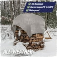 thumbnail image 3 of Rugged Rhino All Weather 100% Waterproof Heavy Duty Tarp, 5 Mil UV Temperature Resistant Tarps, High Durability Multipurpose Cover, for Home Outdoor Patio Winter Leaf Camping, 15x15 1 Pack Silver, 3 of 9