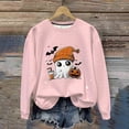 thumbnail image 1 of Ailaofu Women's Halloween Printed Round Neck Casual Sports Long Sleeve Sweatshirt Top Sweatshirt Loose Soft Long Sleeve Pullover Tops, 1 of 6